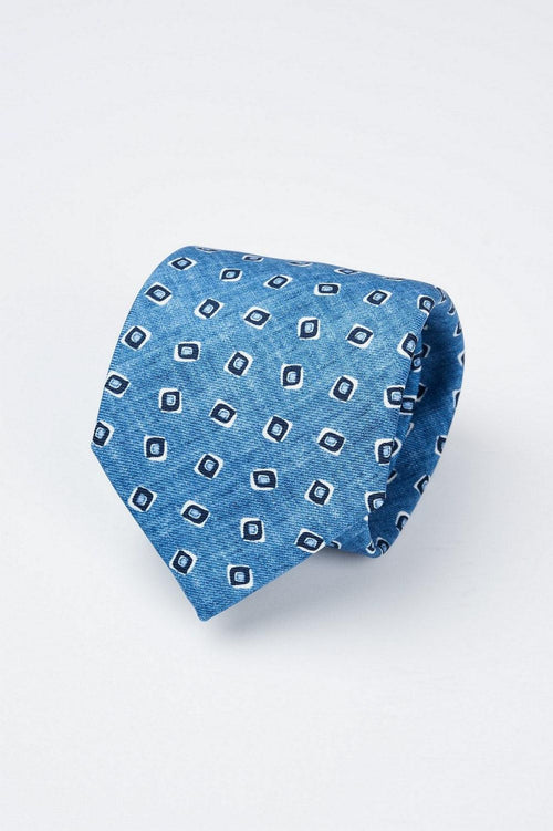 Cravatta in seta fatta a mano con design stampato