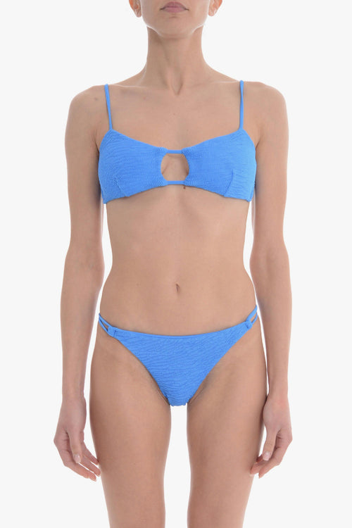Bikini Azzurro Donna Tessuto Zigrinato