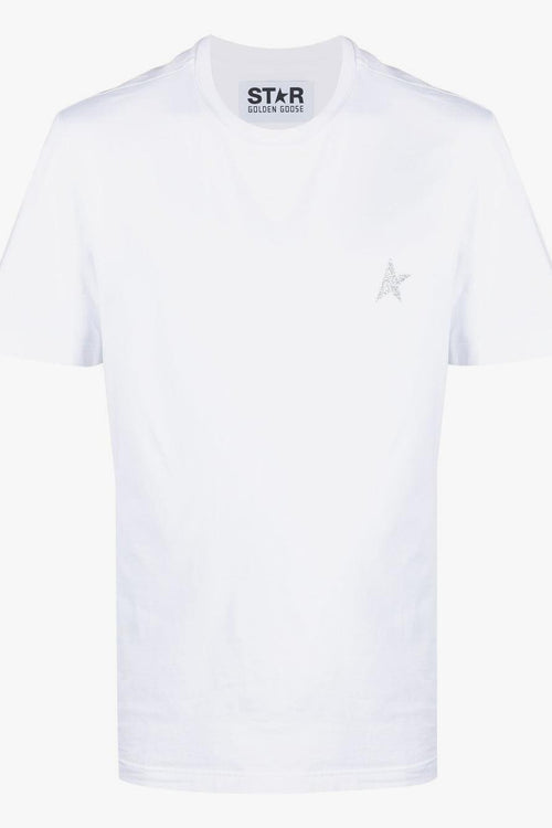 T-shirt Bianco Uomo Stampa Stella Glitter