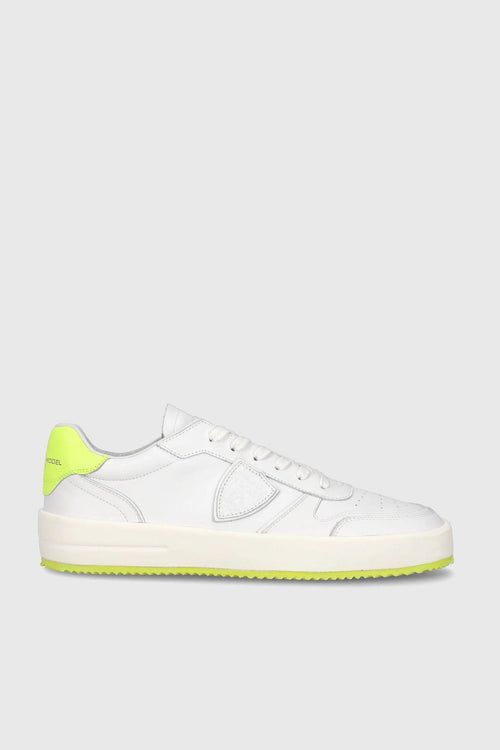 Sneaker Nice Veau Pelle Bianco/Giallo Fluo
