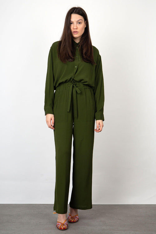 Pantalone Vanda Seta Verde - 2