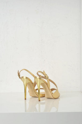 Sandalo oro tacco alto - 3