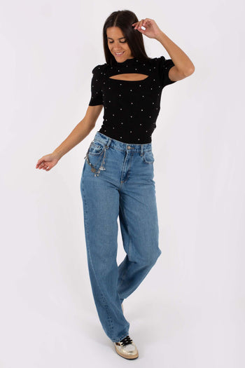 Jeans Straight Con Charms Donna - 6