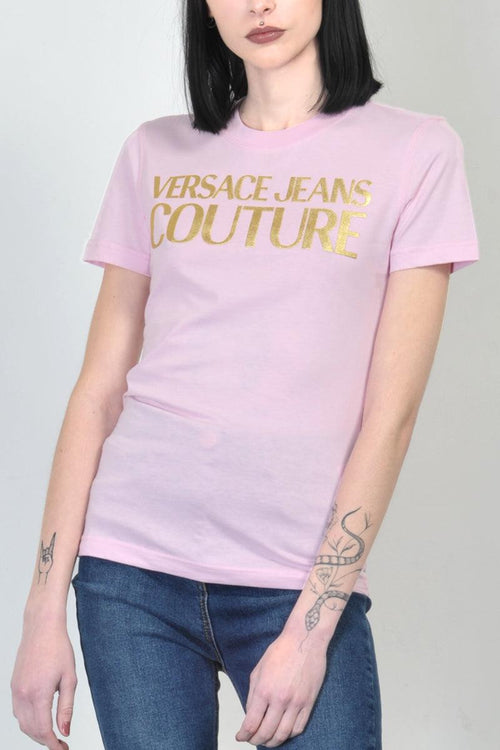 T-shirt rosa con logo - 2