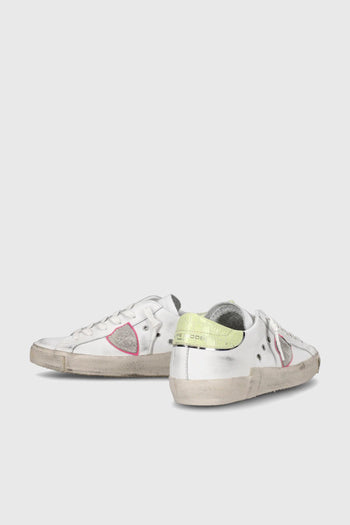 Sneaker PRSX Pelle Bianco/Giallo Fluo - 4