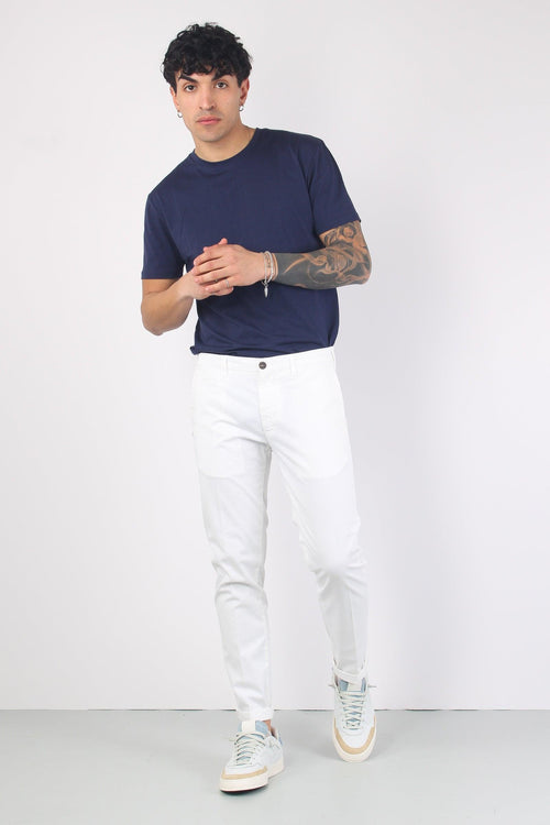 Pantalone Chino Slim Fit Bianco Ottico - 1