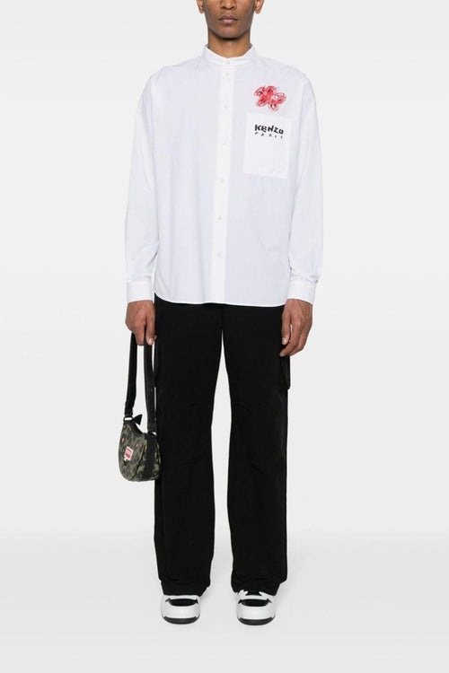 Camicia Bianco Uomo Colletto Coreano