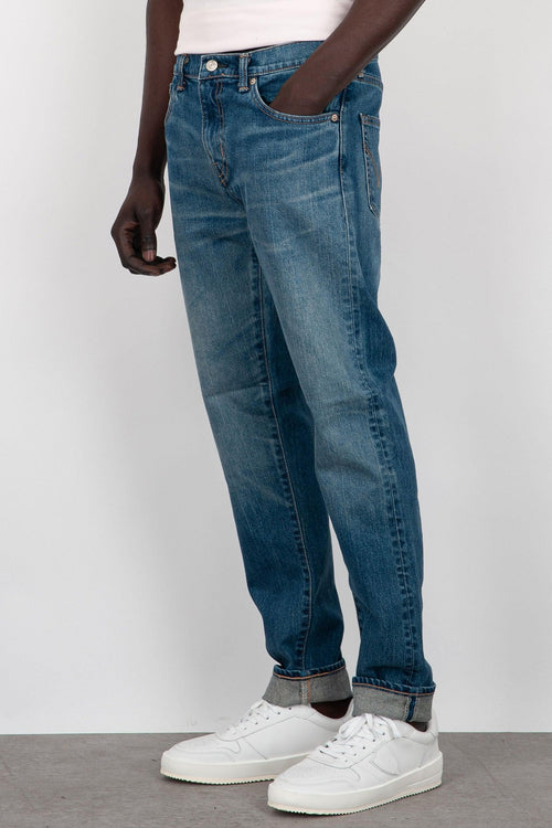 Jeans Slim Tapered Blu Medio Uomo