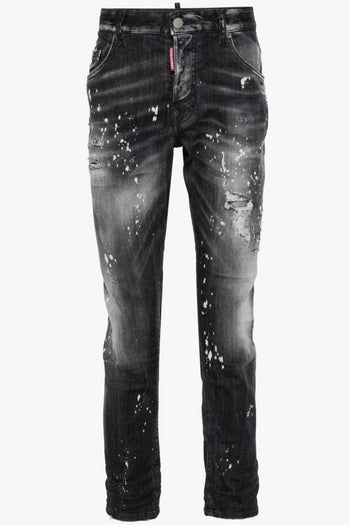 2 Jeans Nero Uomo skinny con effetto vernice - 5