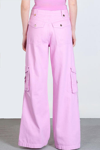 Pantaloni cargo rosa - 3