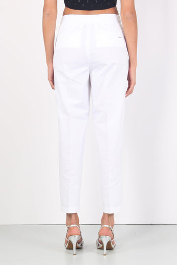 Pantalone Popeline Elastico Bianco - 4