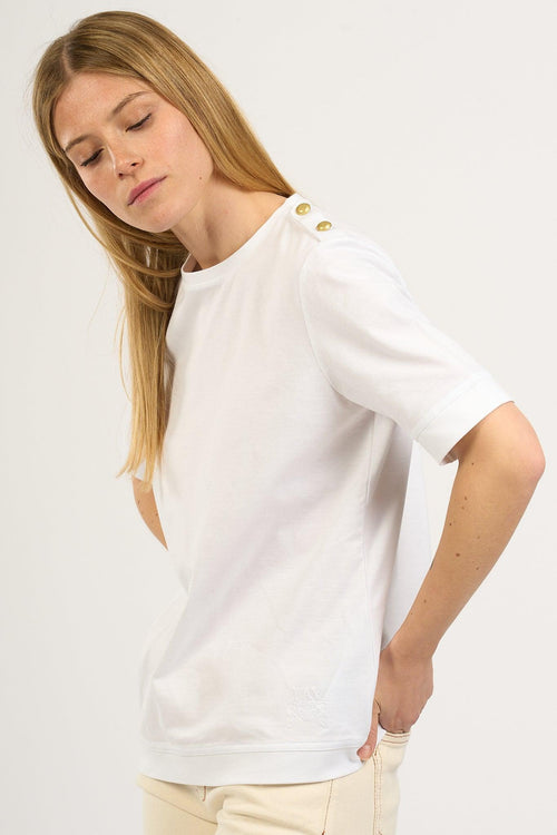 T-shirt Manica Corta Bianco Donna - 1