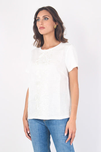 Magno T-shirt Bimateriale Ri Bianco - 7