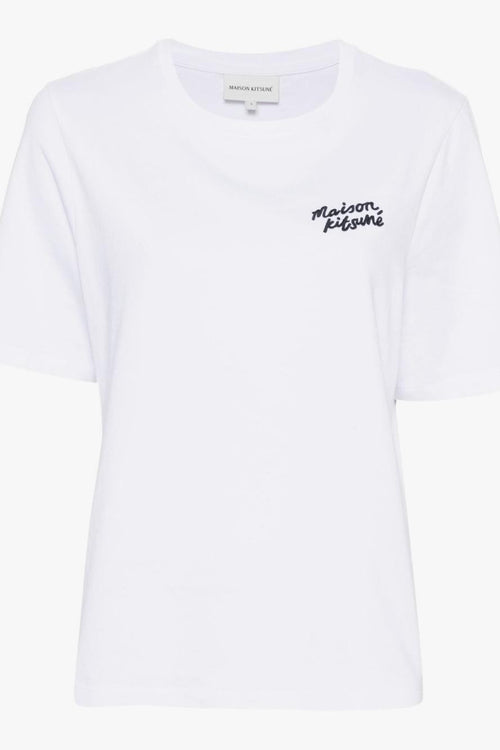 T-shirt Bianco Donna Ricamo Logo Signature