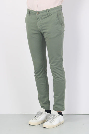 Pantalone Chino Slim Verde Militare - 4