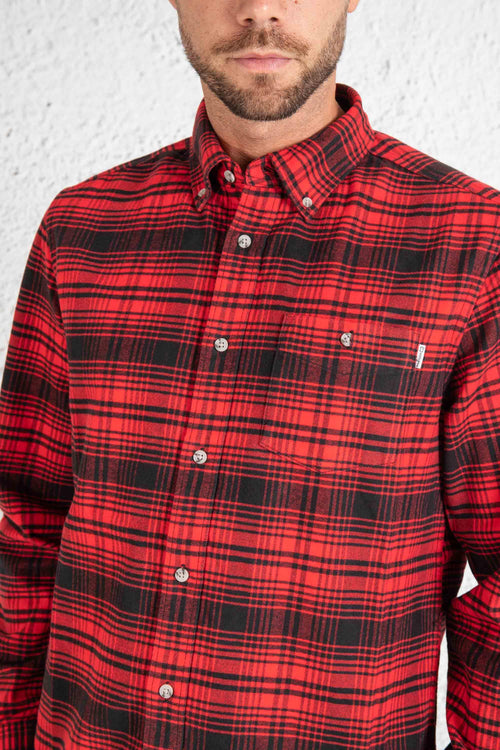 Camicia Traditional Flannel Rosso Uomo - 2
