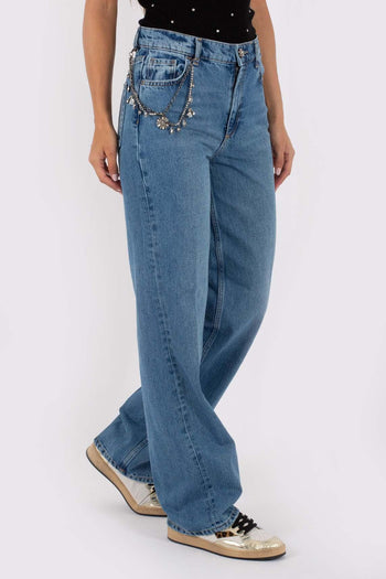 Jeans Straight Con Charms Donna - 5