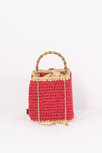 Secchiello Crochet Manico Rosso/beige - 3