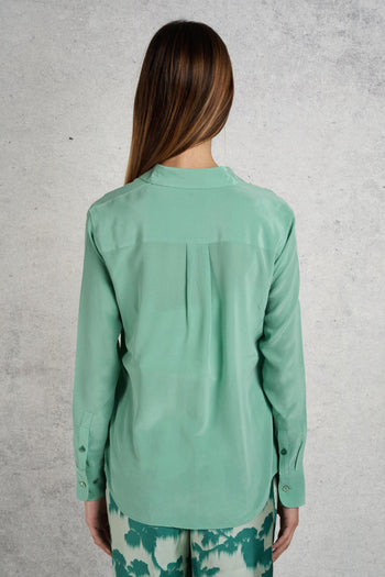Camicia In Seta Verde Donna - 3