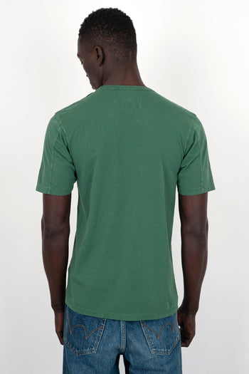 T-shirt 24/1 Jersey Resist Dyed Logo Verde - 4