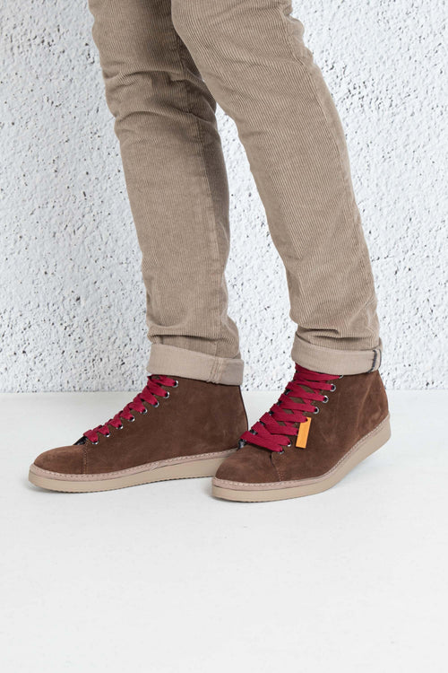Scarpa Ankle Boot Suede Rosso Uomo