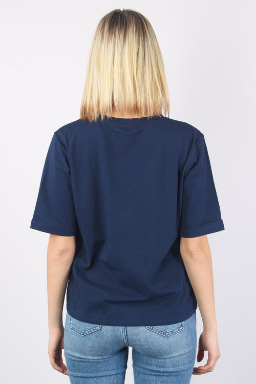 T-shirt Over V Strass Dress Blue - 2