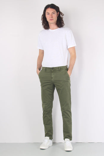 Pantalone Chino Cotone Olive Green - 4