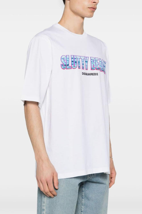 2 T-shirt Bianco Uomo Slutty Beach - 2