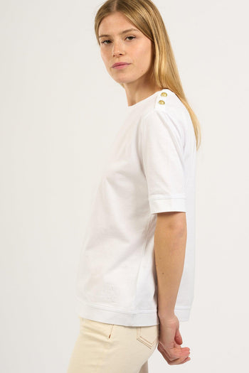T-shirt Manica Corta Bianco Donna - 5