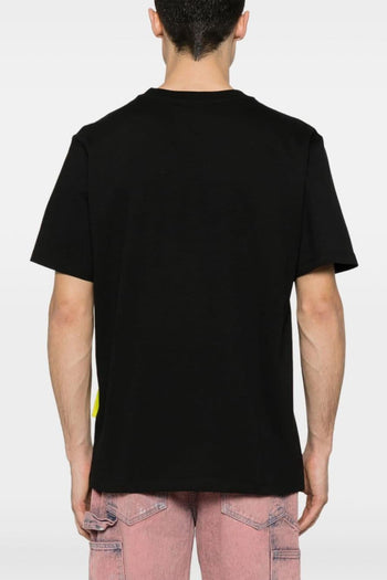 T-Shirt Trama Jersey Cotone Nero con grafica sul fronte - 5