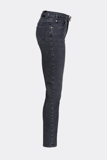 Jeans skinny in denim stretch con cintura - 6