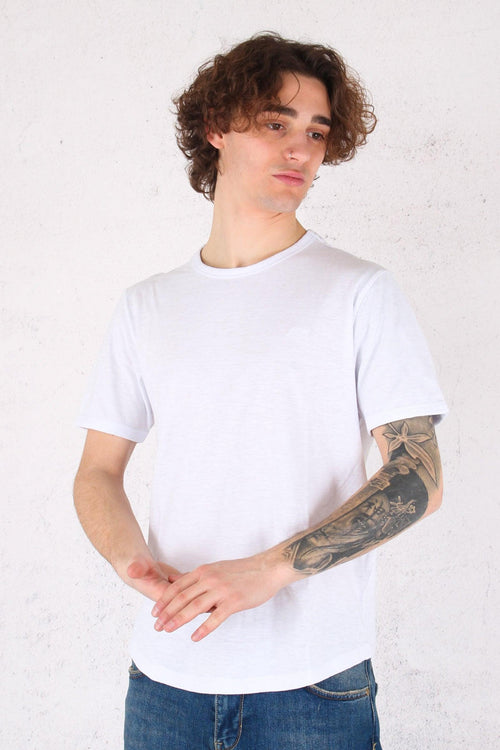 T-shirt Cotone Fiammato Bianco