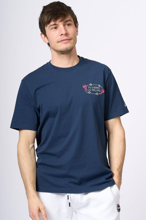Saint Barth T-shirt Palline Blu Uomo - 2