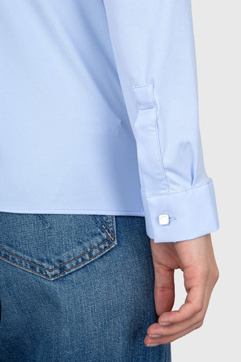 Camicia Oxford Plain Wom Shirt Celeste - 6