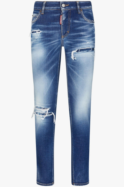 2 Jeans Denim Donna Strappi - 1
