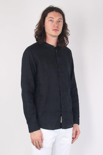 Camicia Lino Coreana Black - 5