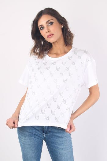 T-shirt Scatoletta Logo Allove Bianco Liujo - 4