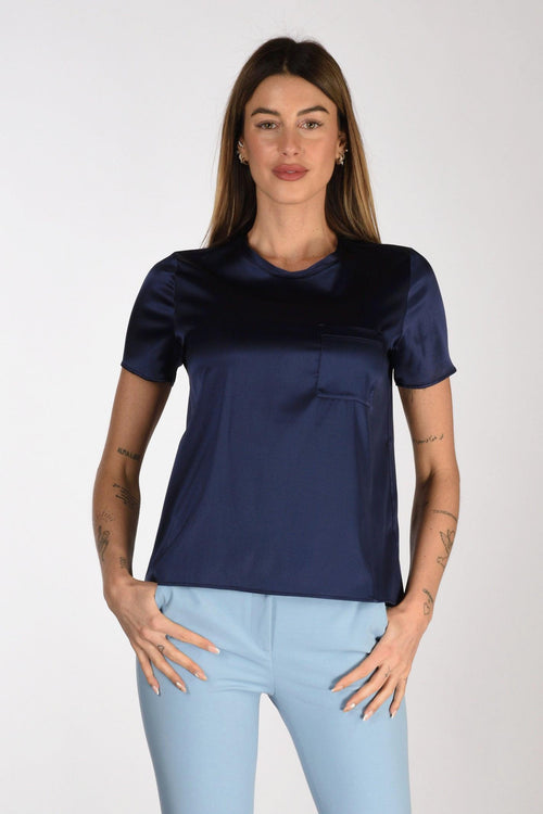 Tshirt Seta Blu Donna - 1