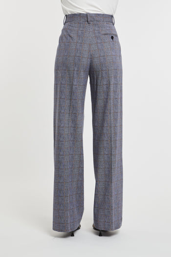 1901 Pantalone Principe di Galles Blu in Misto Cotone - 5