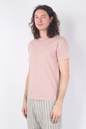 T-shirt Girocollo Cotone Rosa Antico - 6