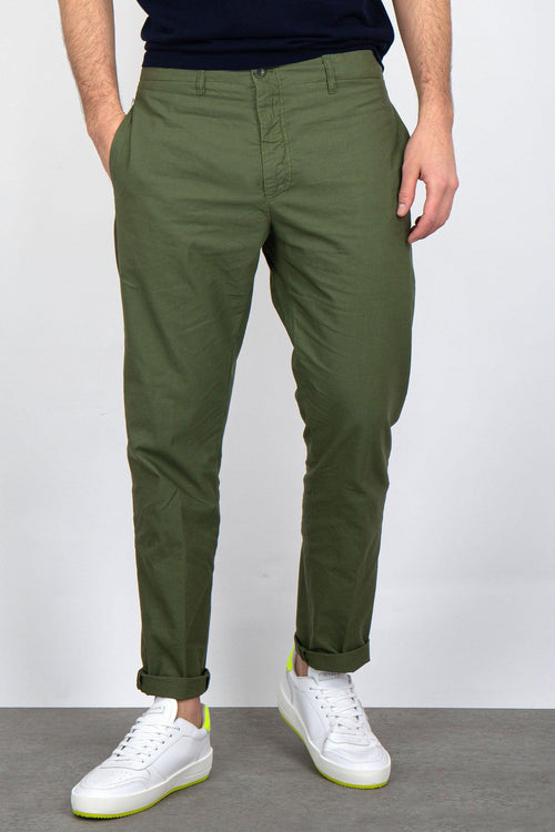 Pantalone Cotone Verde Militare - 1