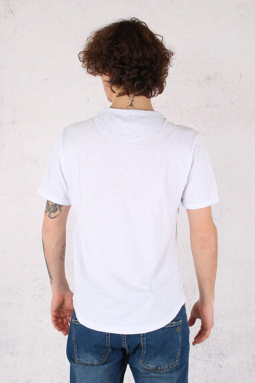 T-shirt Cotone Fiammato Bianco - 2