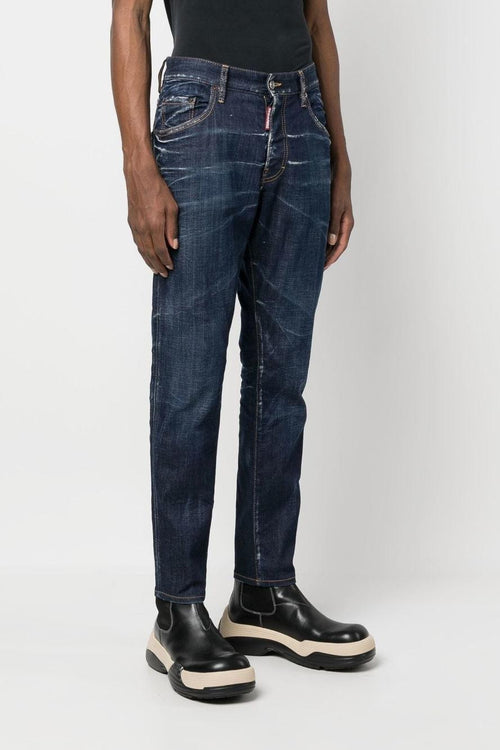 2 Jeans Blu Uomo skinny con effetto schiarito