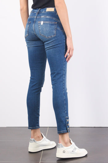 Jeans Classy Bottone Fondo Denim Medio - 4