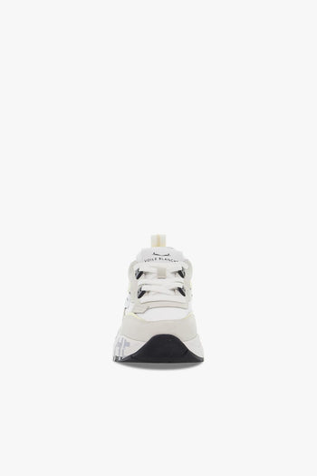 Sneakers CLUB105 1N03 in camoscio e nylon bianco e platino - 4