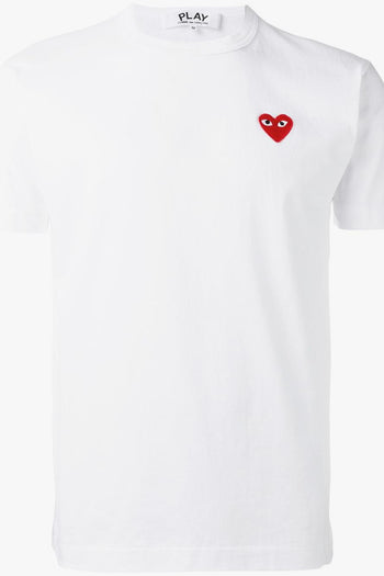 T-Shirt Bianco Micro Patch Cuore Rosso - 5