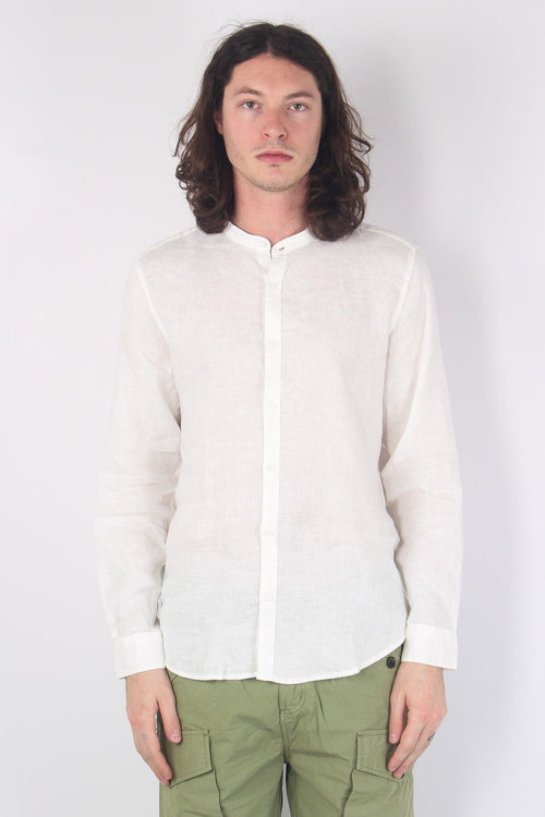 Camicia Lino Coreana White - 1