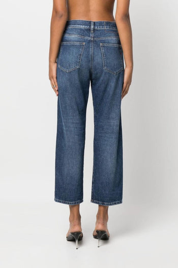Jeans Blu Donna Sbaffature Crop - 3