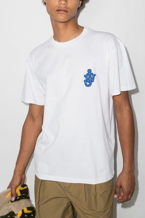 T-shirt Bianco Uomo Patch Logo