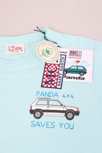 T-shirt Panda Save Azzurro - 7